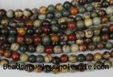 CPJ61 15.5 inches 4mm round picasso jasper gemstone beads