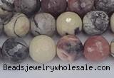 CPJ612 15.5 inches 8mm faceted round purple striped jasper beads