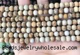 CPJ650 15.5 inches 4mm round matte picture jasper beads wholesale