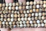 CPJ651 15.5 inches 6mm round matte picture jasper beads wholesale