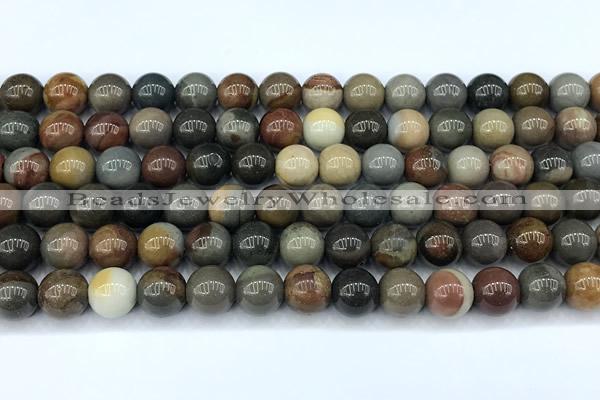 CPJ732 15 inches 8mm round American picture jasper beads, 2mm hole