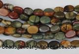 CPJ81 15.5 inches 6*8mm oval picasso jasper gemstone beads