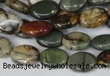 CPJ83 15.5 inches 10*14mm oval picasso jasper gemstone beads