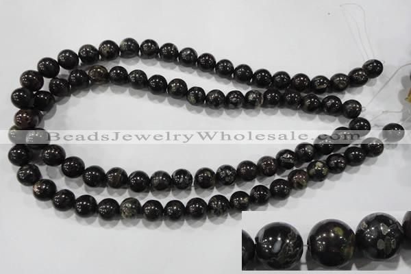 CPM03 15.5 inches 10mm round plum blossom jade beads wholesale