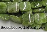 CPO08 15.5 inches 12*12mm square olivine gemstone beads wholesale