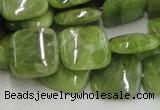 CPO10 15.5 inches 18*18mm square olivine gemstone beads wholesale