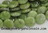 CPO16 15.5 inches 12mm flat round olivine gemstone beads wholesale