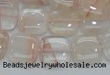 CPQ05 15.5 inches 15*15mm square natural pink quartz beads