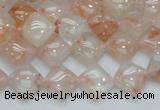 CPQ07 15.5 inches 10*10mm diamond natural pink quartz beads