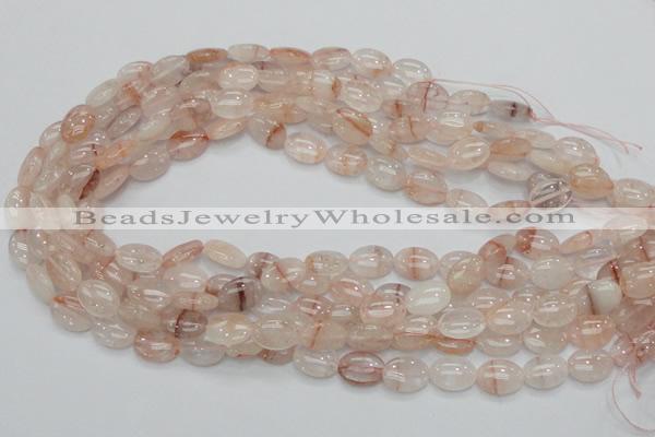 CPQ10 15.5 inches 10*14mm oval natural pink quartz beads wholesale