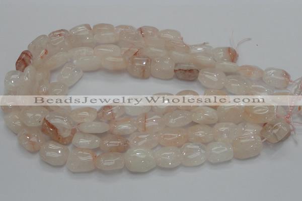 CPQ12 15.5 inches 15*20mm nugget natural pink quartz beads wholesale