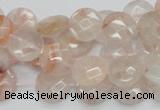 CPQ16 15.5 inches 12mm faceted coin natural pink quartz beads