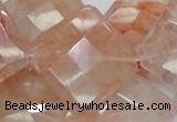 CPQ18 15.5 inches 30*30mm faceted diamond natural pink quartz beads