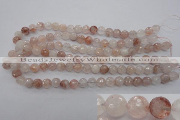 CPQ204 15.5 inches 10mm faceted round natural pink quartz beads