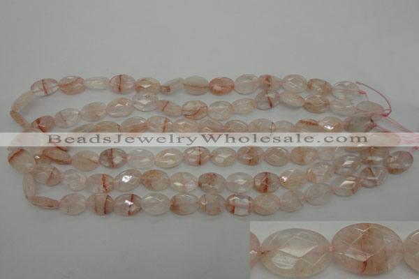 CPQ218 15.5 inches 10*14mm faceted oval natural pink quartz beads