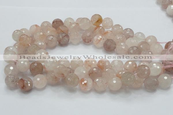 CPQ23 15.5 inches 8mm faceted round natural pink quartz beads