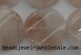 CPQ238 15.5 inches 28mm twisted coin natural pink quartz beads