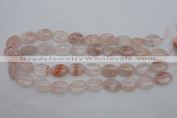 CPQ241 15.5 inches 15*20mm oval natural pink quartz beads