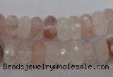 CPQ246 15.5 inches 6*12mm faceted rondelle natural pink quartz beads