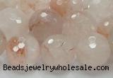 CPQ26 15.5 inches 14mm faceted round natural pink quartz beads