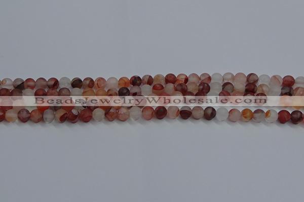 CPQ300 15.5 inches 4mm round matte pink quartz beads wholesale