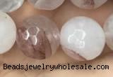 CPQ315 15.5 inches 14mm faceted round pink quartz beads wholesale