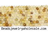 CPQ350 15.5 inches 4mm round yellow quartz gemstone beads