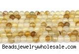 CPQ351 15.5 inches 6mm round yellow quartz gemstone beads