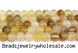 CPQ353 15.5 inches 10mm round yellow quartz gemstone beads