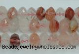 CPQ39 15.5 inches 6*10mm faceted rondelle natural pink quartz beads