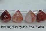 CPQ41 Top-drilled 7*7mm faceted teardrop natural pink quartz beads