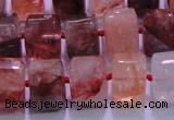 CPQ42 15.5 inches 11*15*15mm faceted triangle pink quartz beads