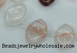 CPQ58 Top-drilled 13*18mm marquise natural pink quartz beads