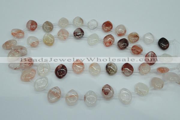 CPQ58 Top-drilled 13*18mm marquise natural pink quartz beads