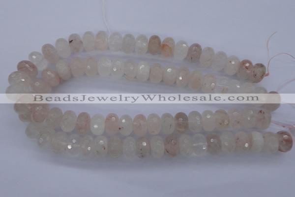 CPQ70 15.5 inches 10*16mm faceted rondelle natural pink quartz beads