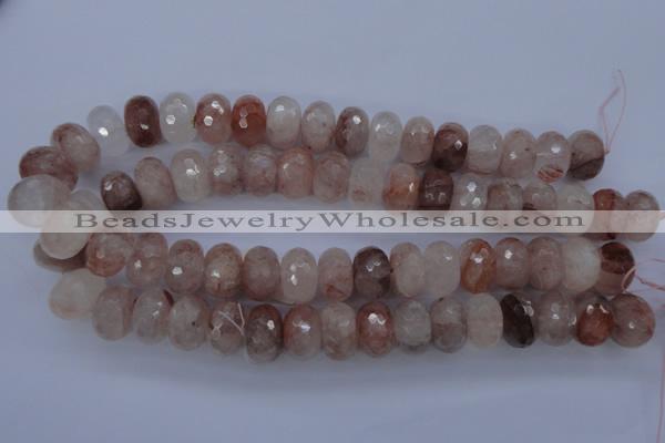 CPQ71 15.5 inches 12*18mm faceted rondelle natural pink quartz beads