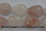 CPQ76 15.5 inches 15*20mm faceted teardrop natural pink quartz beads