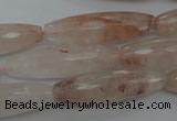 CPQ80 15.5 inches 10*35mm faceted rice natural pink quartz beads