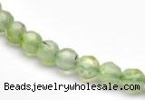 CPR04 A+ grade 6mm faceted round natural prehnite stone beads