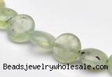 CPR07  A grade 10mm flat round natural prehnite gemstone beads