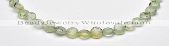 CPR07  A grade 10mm flat round natural prehnite gemstone beads