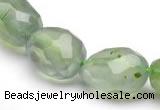 CPR24 A grade 11*15mm faceted pebble shape natural Prehnite bead