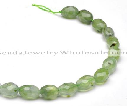 CPR24 A grade 11*15mm faceted pebble shape natural Prehnite bead