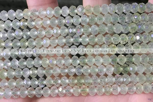 CPR380 15.5 inches 4*6mm faceted rondelle prehnite gemstone beads