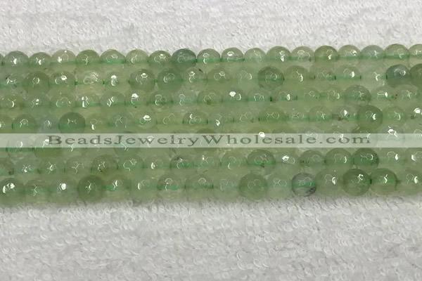 CPR415 15.5 inches 6mm faceted round natural prehnite beads