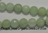 CPR53 15.5 inches 10mm faceted round natural prehnite beads