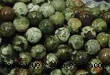 CPS111 15.5 inches 10mm round green peacock stone beads wholesale