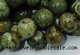 CPS112 15.5 inches 12mm round green peacock stone beads wholesale