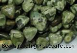 CPS30 15.5 inches 10*10mm triangle green peacock stone beads