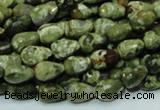 CPS63 15.5 inches 8*12mm faceted teardrop green peacock stone beads